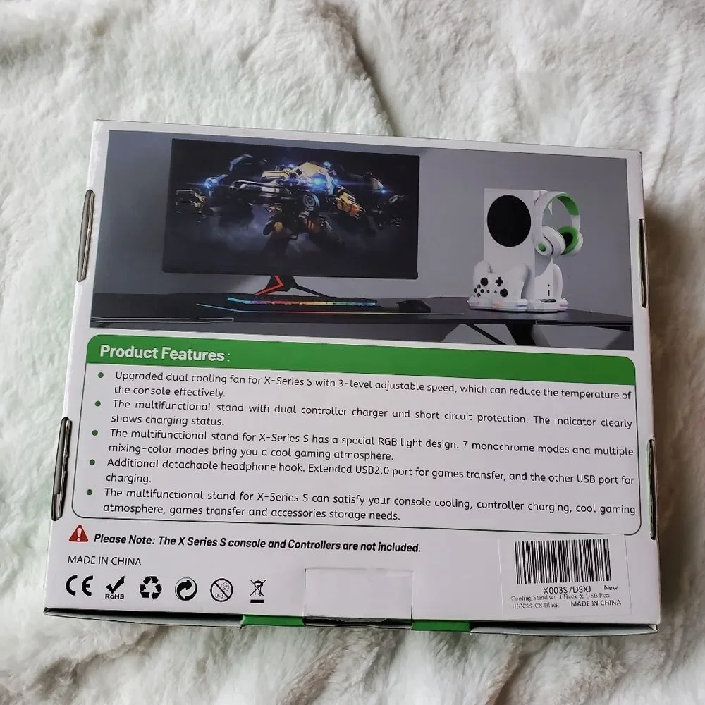 Xbox X-Series S Cooling Docking Stand & Controller Charging Station Ports